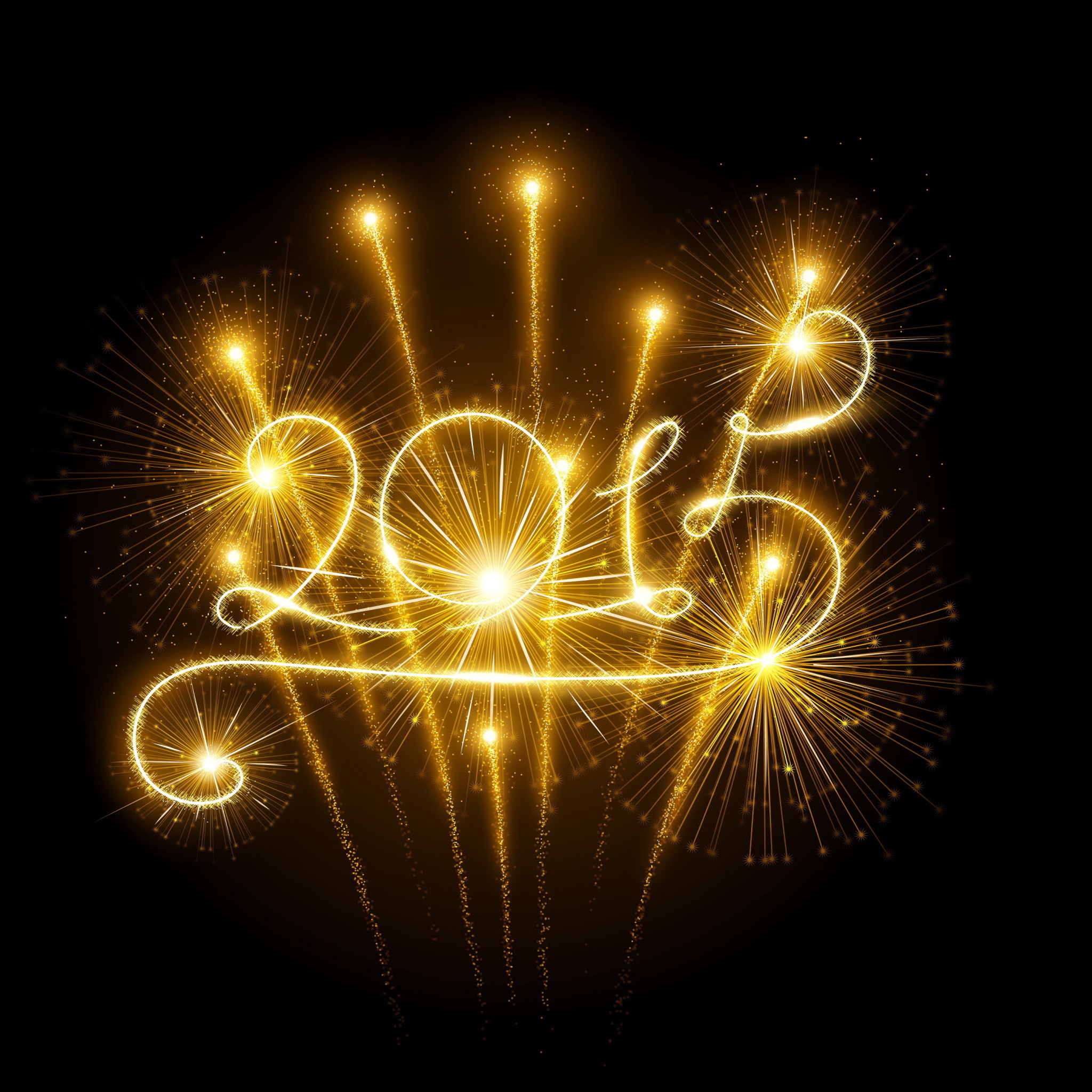 2015 Happy New Year Fireworks wallpaper 2048x2048