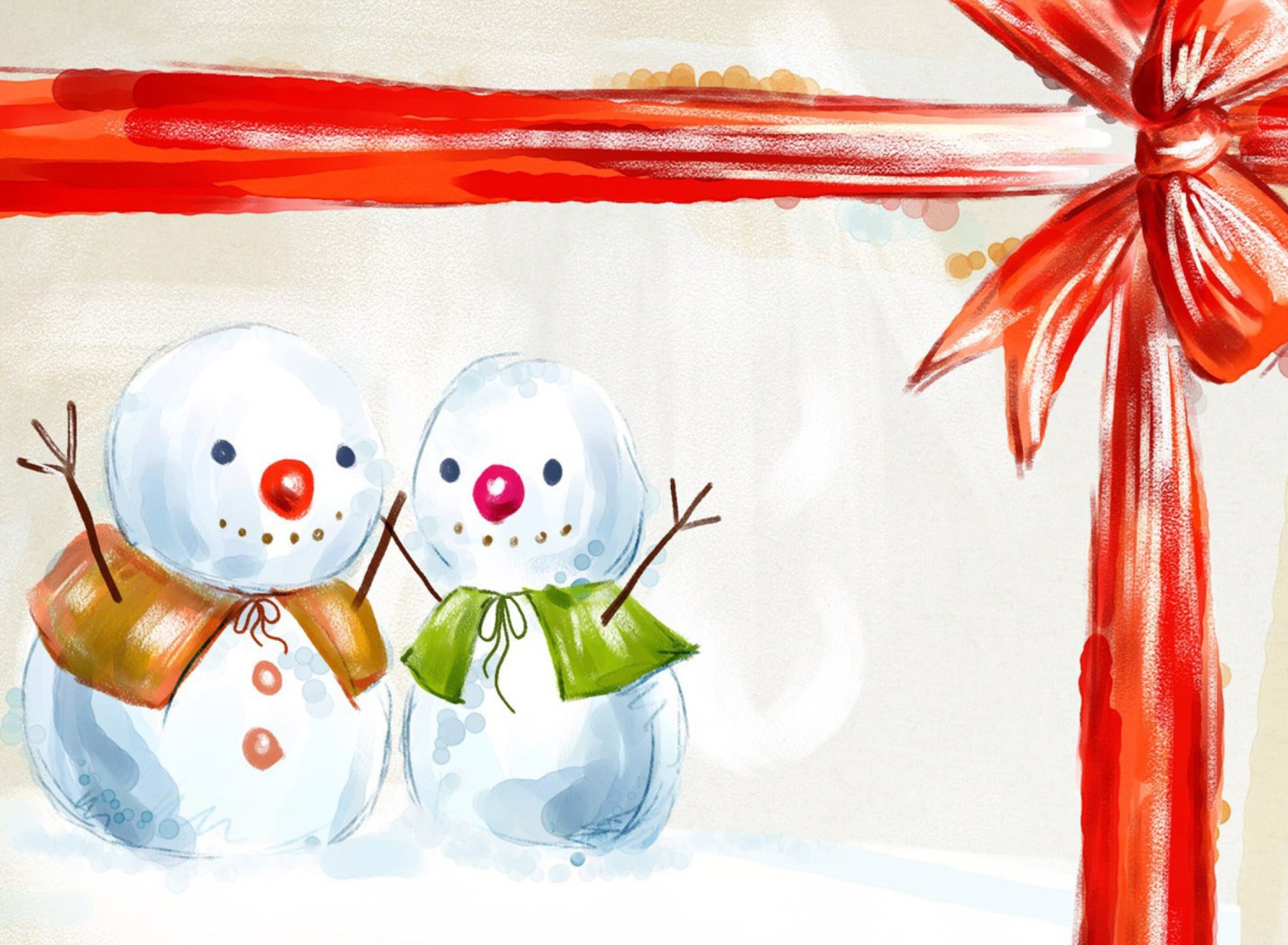 Fondo de pantalla Christmas Snowmen 1920x1408