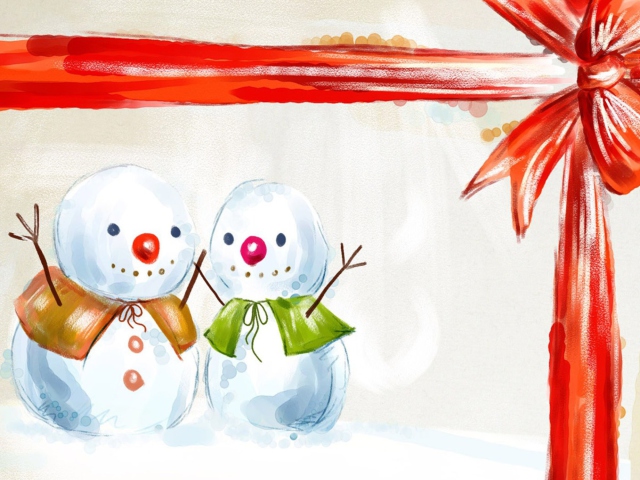 Screenshot №1 pro téma Christmas Snowmen 640x480