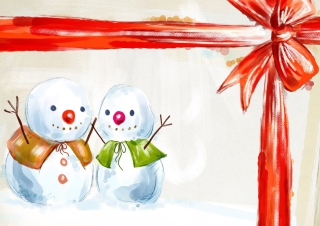 Christmas Snowmen - Obrázkek zdarma 