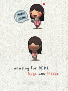 Screenshot №1 pro téma Love Is Hug And Kiss 240x320