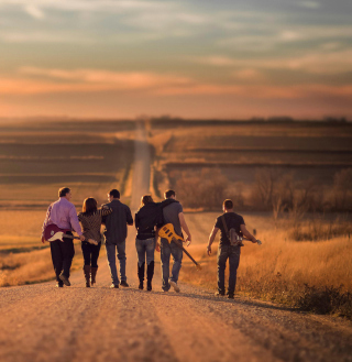 Music Band On Road Background for 208x208