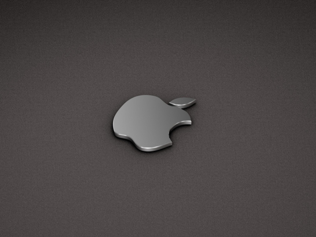 apple logo metallic wallpaper for 1024x768