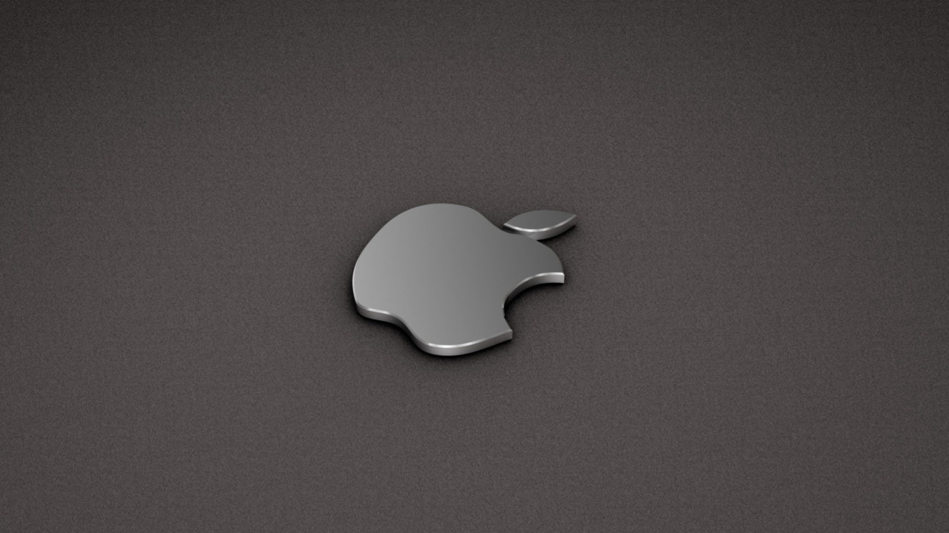 Apple Logo Metallic wallpaper 1366x768