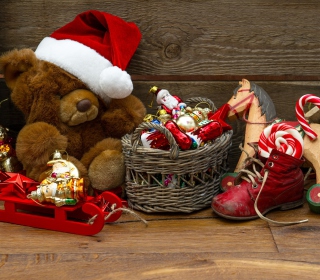 Christmas Teddy - Obrázkek zdarma pro 128x128