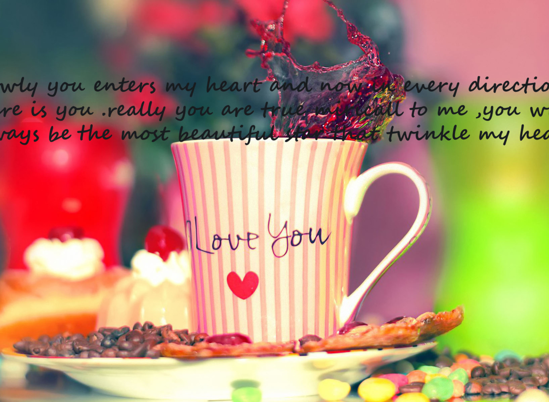 Fondo de pantalla Love You Coffee Cup 1920x1408