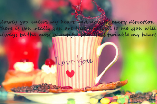 Love You Coffee Cup - Obrázkek zdarma pro 176x144