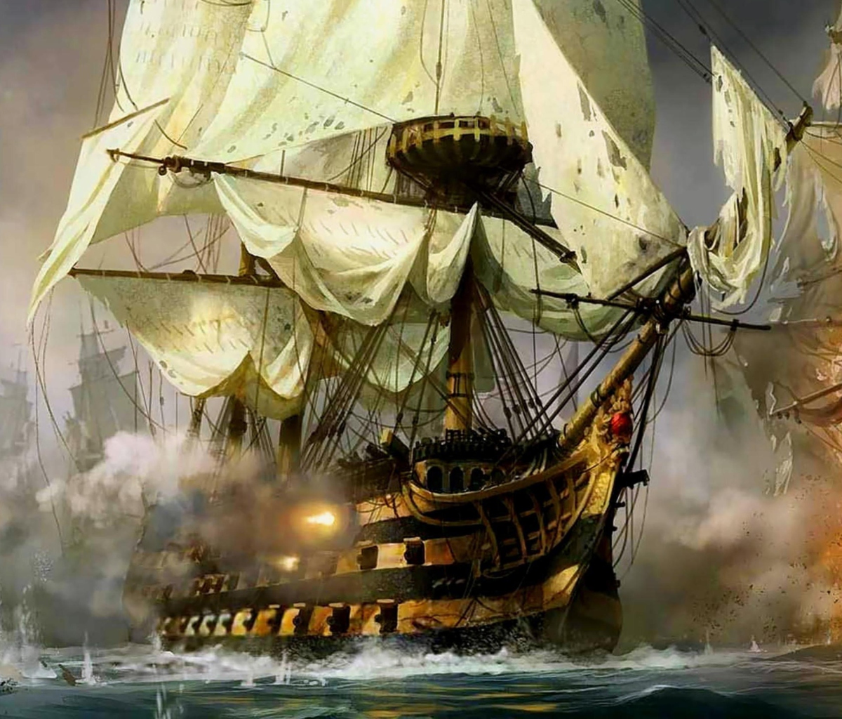 Das Ship Battle Wallpaper 1200x1024