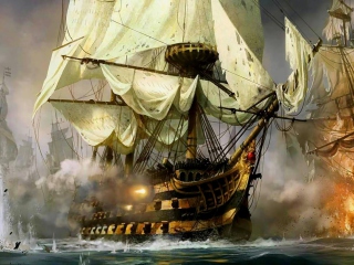 Ship Battle wallpaper 320x240