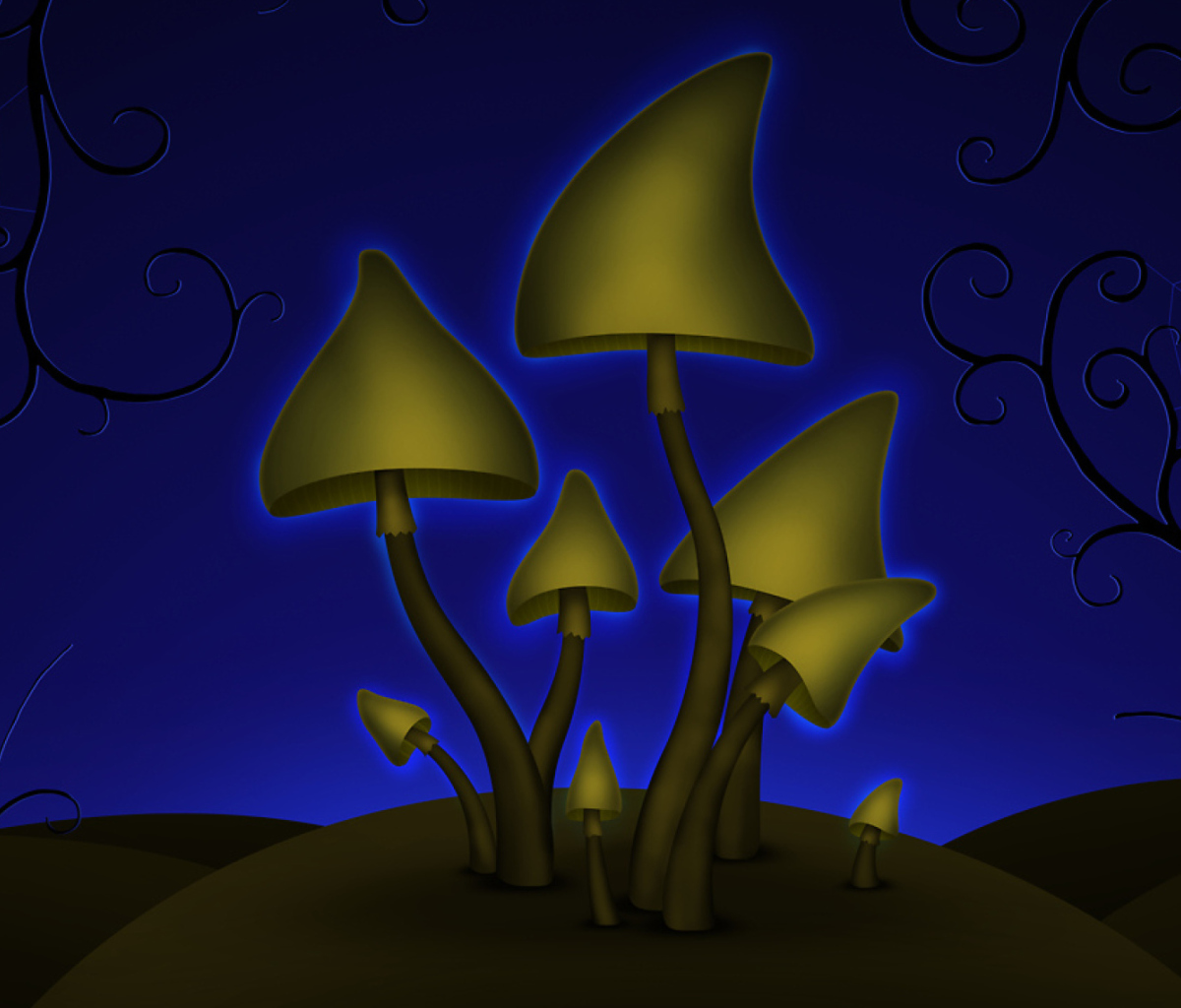 Das Halloween Mushrooms Wallpaper 1200x1024