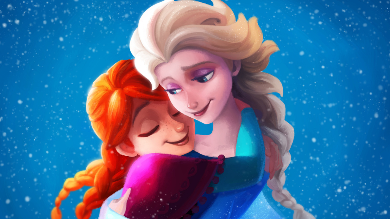 Sfondi Frozen Sisters Elsa and Anna 1280x720