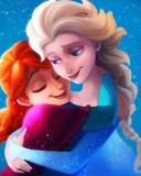 Обои Frozen Sisters Elsa and Anna 128x160