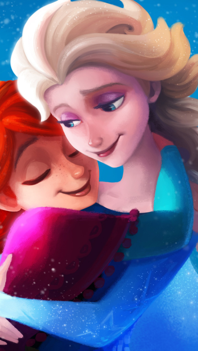 Sfondi Frozen Sisters Elsa and Anna 640x1136