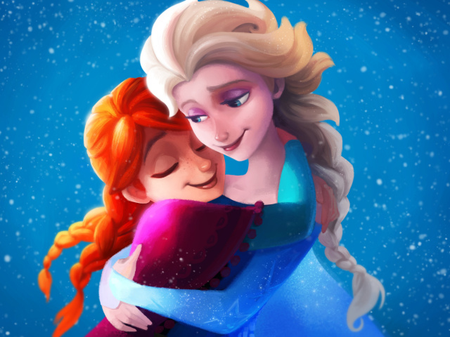 Sfondi Frozen Sisters Elsa and Anna 640x480