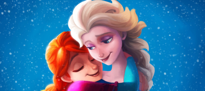 Fondo de pantalla Frozen Sisters Elsa and Anna 720x320