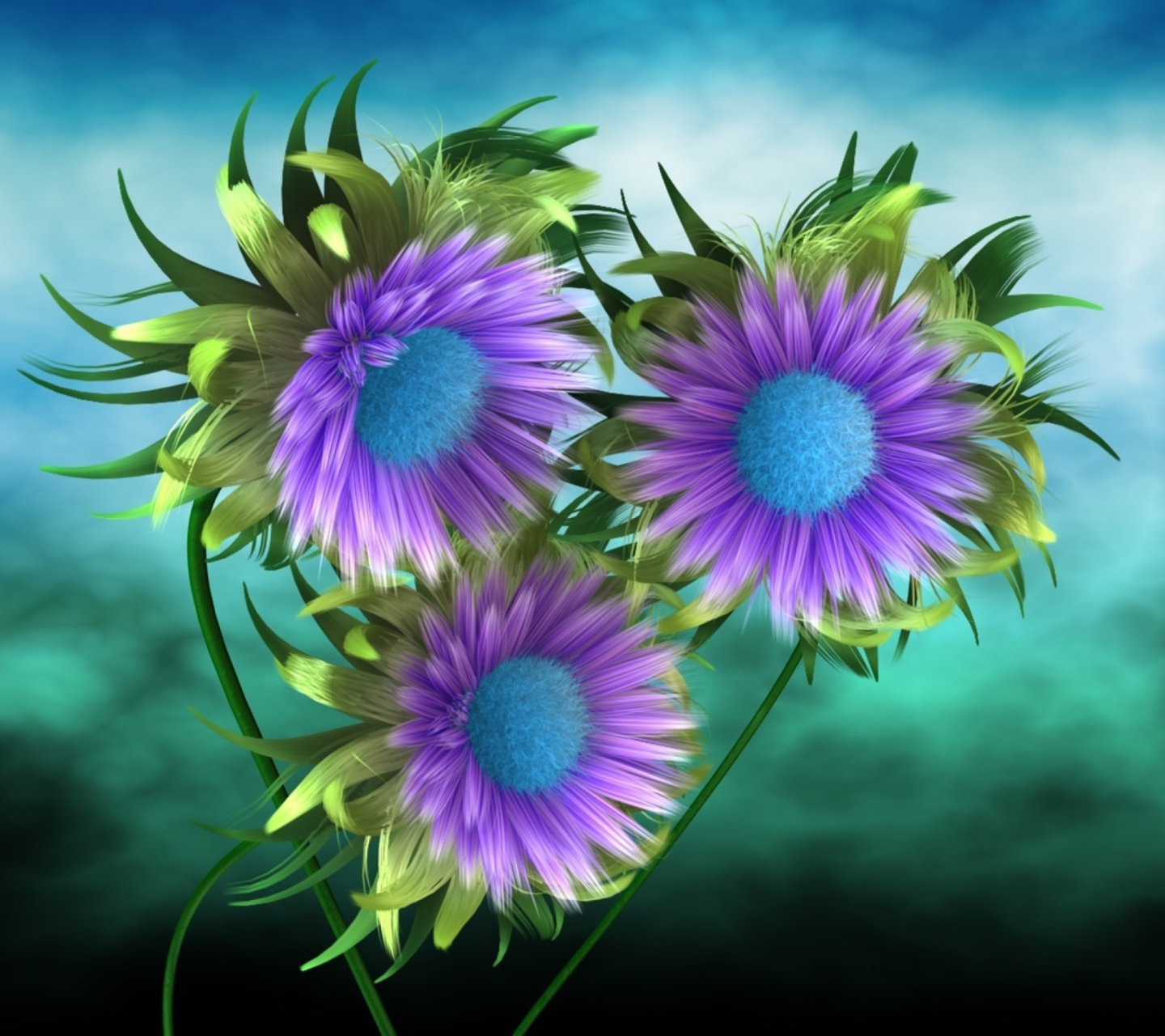 Screenshot №1 pro téma Purple Flowers 1440x1280