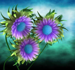 Purple Flowers - Obrázkek zdarma pro 208x208