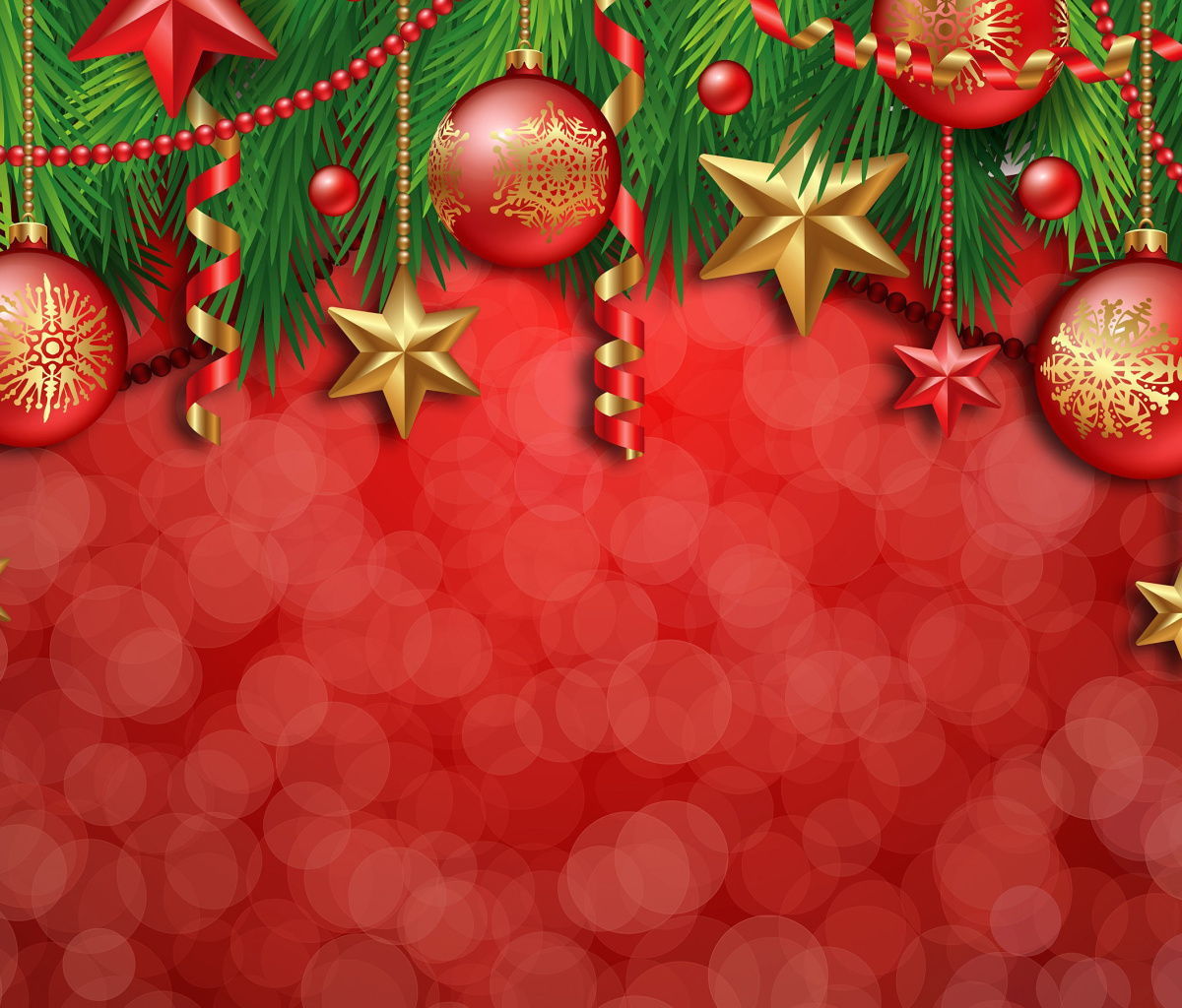 Das Red Christmas Decorations Wallpaper 1200x1024