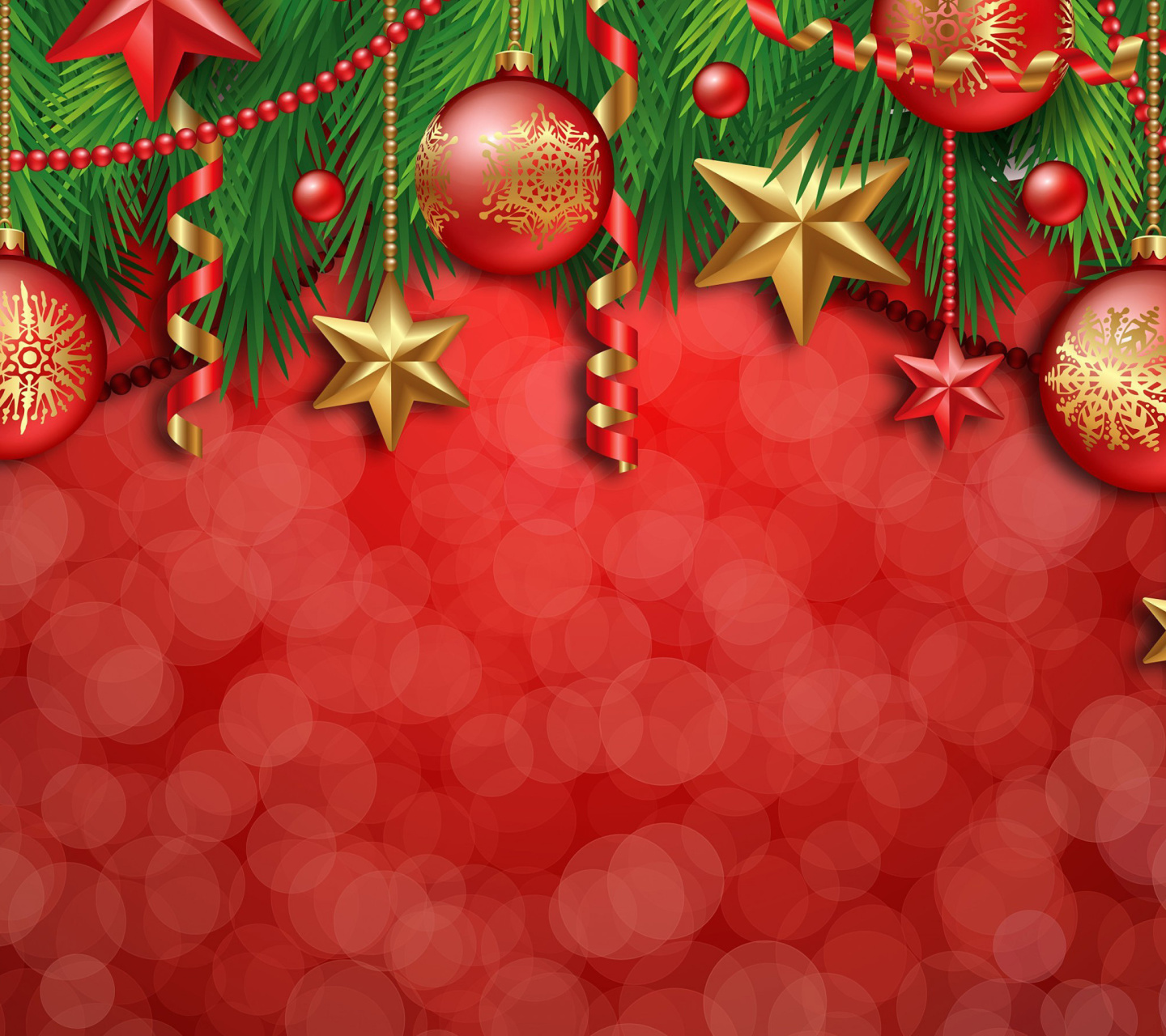 Обои Red Christmas Decorations 1440x1280