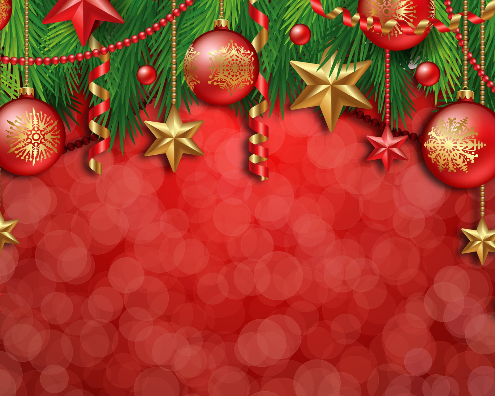 Red Christmas Decorations wallpaper 1600x1280