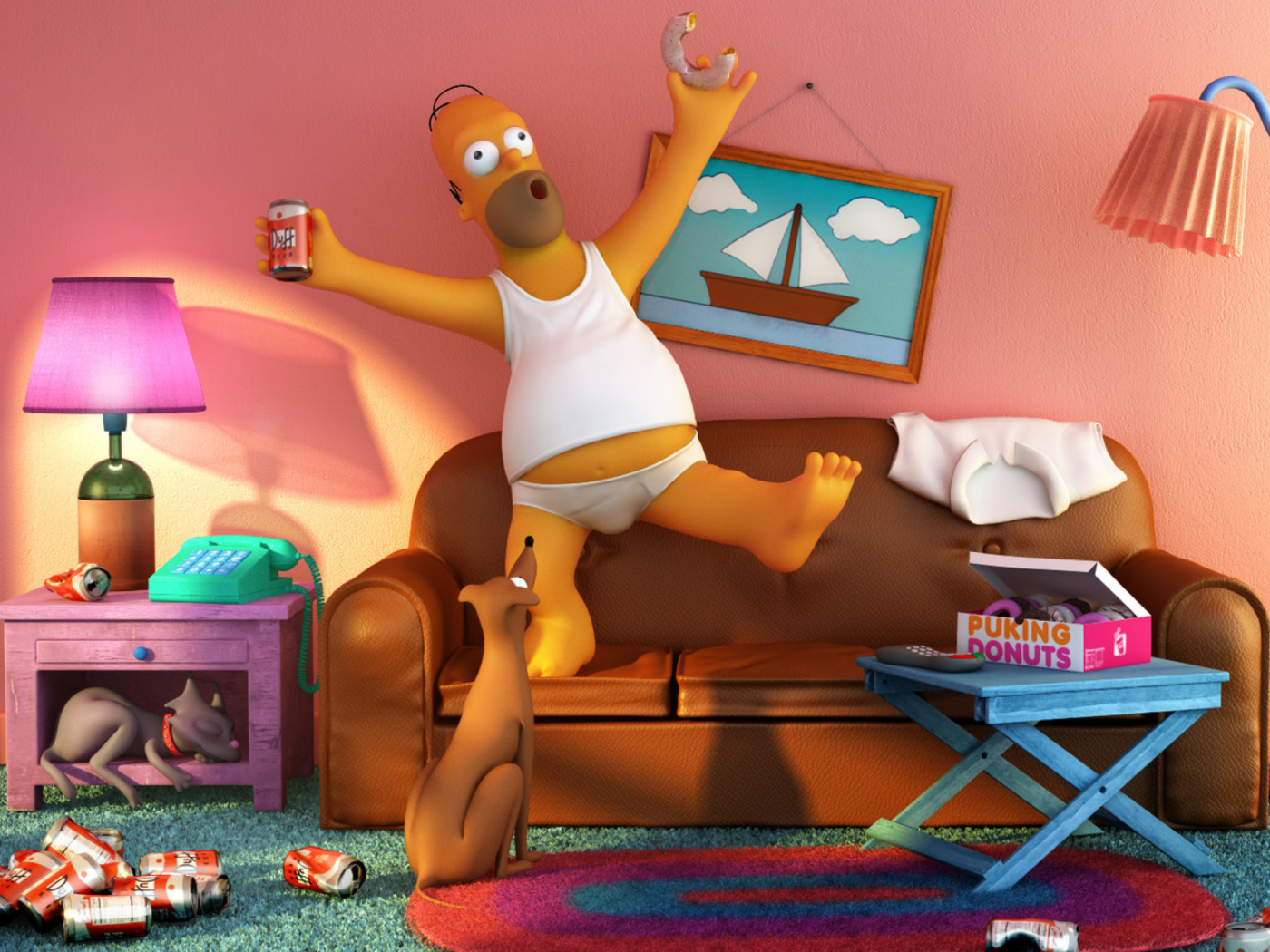 Screenshot №1 pro téma Crazy Homer 1400x1050