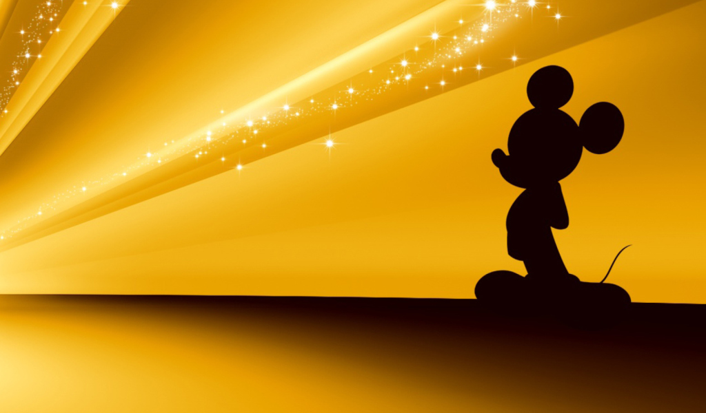 Mickey Mouse Disney Gold Wallpaper screenshot #1 1024x600