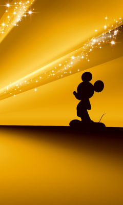 Fondo de pantalla Mickey Mouse Disney Gold Wallpaper 240x400