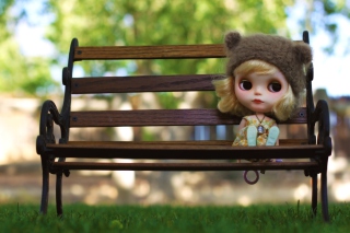 Doll Sitting On Bench Wallpaper for Android, iPhone and iPad