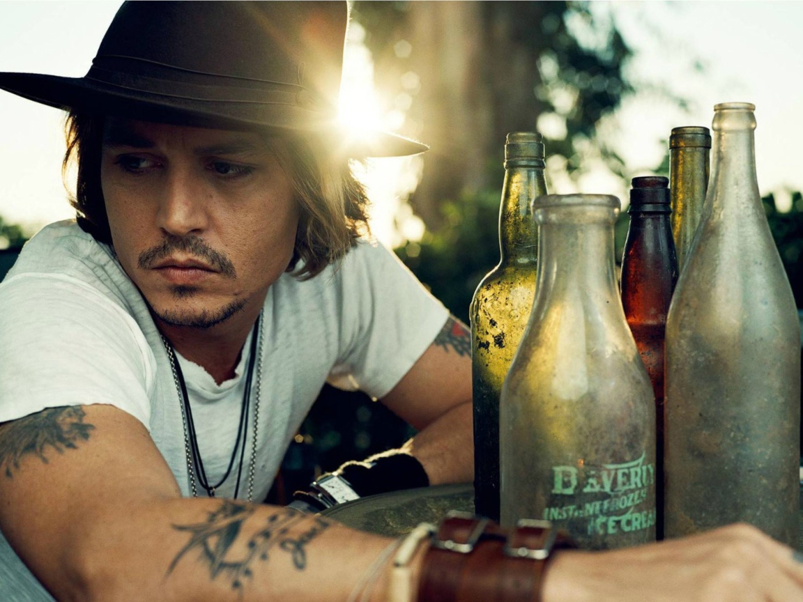 Fondo de pantalla Johnny Depp Sunset Portrait 1152x864