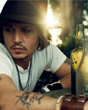 Fondo de pantalla Johnny Depp Sunset Portrait 128x160