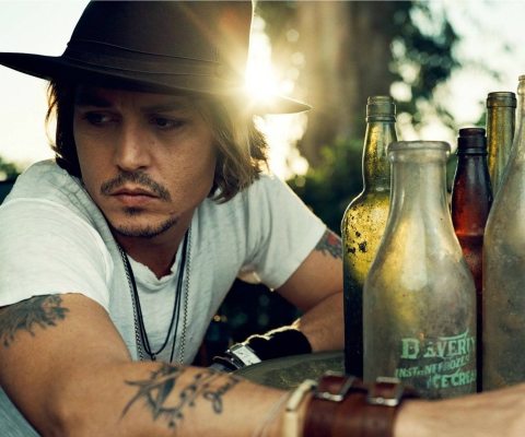 Screenshot №1 pro téma Johnny Depp Sunset Portrait 480x400