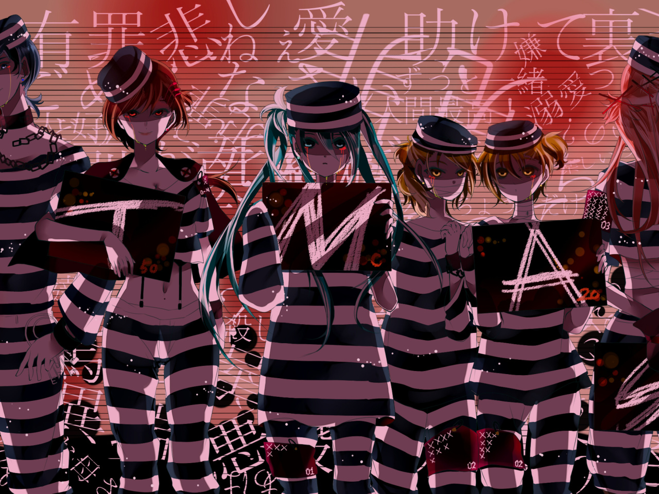 Screenshot №1 pro téma Hatsune Miku, Kagamine Len, Kagamine Rin, Kaito, Megurine Luka, Meiko 1280x960