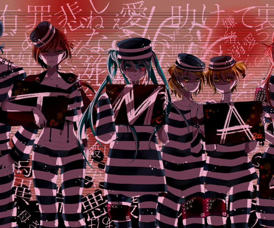 Hatsune Miku, Kagamine Len, Kagamine Rin, Kaito, Megurine Luka, Meiko screenshot #1 960x800