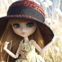 Das Pretty Doll In Hat Wallpaper 128x128