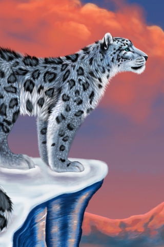 Screenshot №1 pro téma Snow Leopard Drawing 320x480