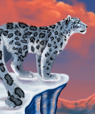 Snow Leopard Drawing - Obrázkek zdarma pro Nokia Asha 306