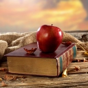 Fondo de pantalla Apple And Book 128x128