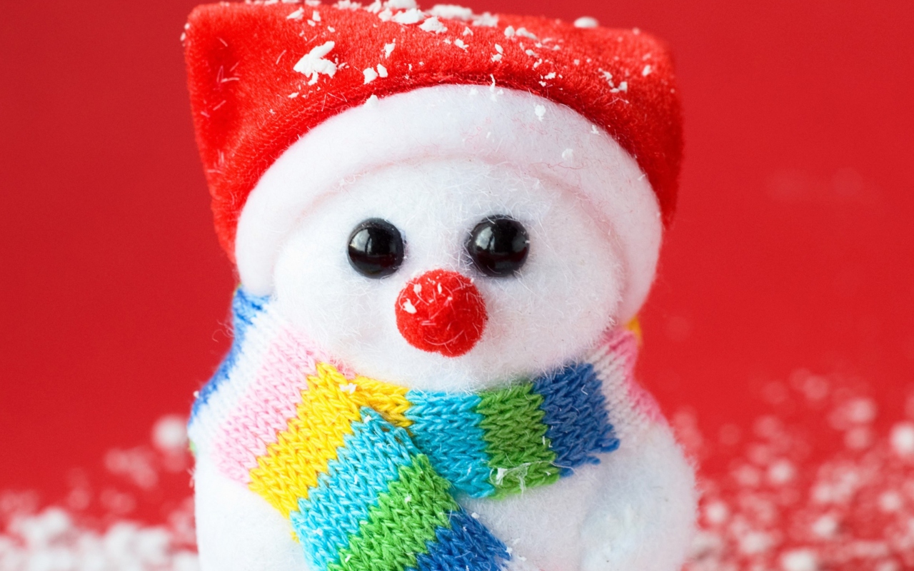 Обои Cute Christmas Snowman 1280x800