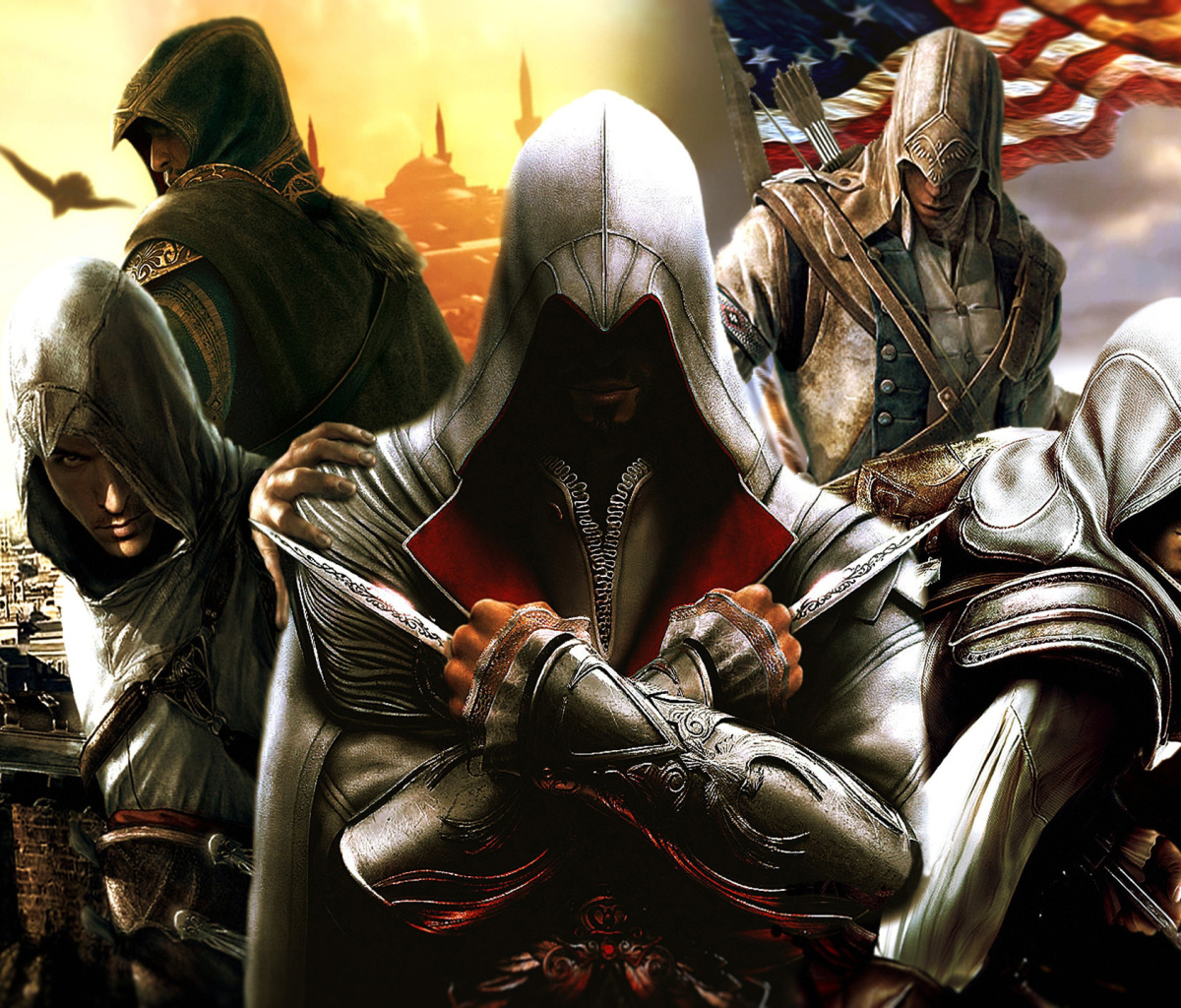 Sfondi Assassins Creed Altair Ezio Connor 1200x1024