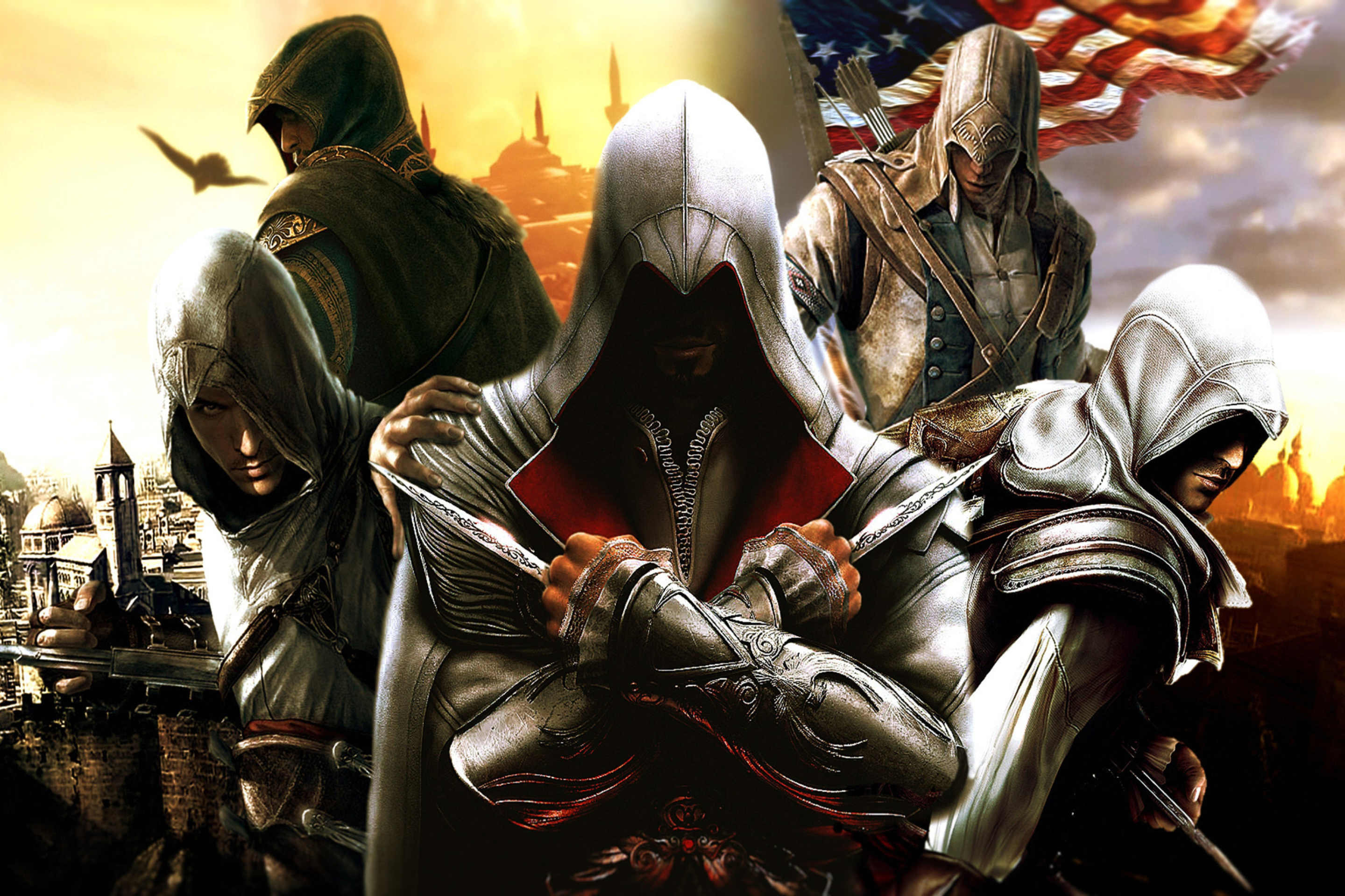 Das Assassins Creed Altair Ezio Connor Wallpaper 2880x1920