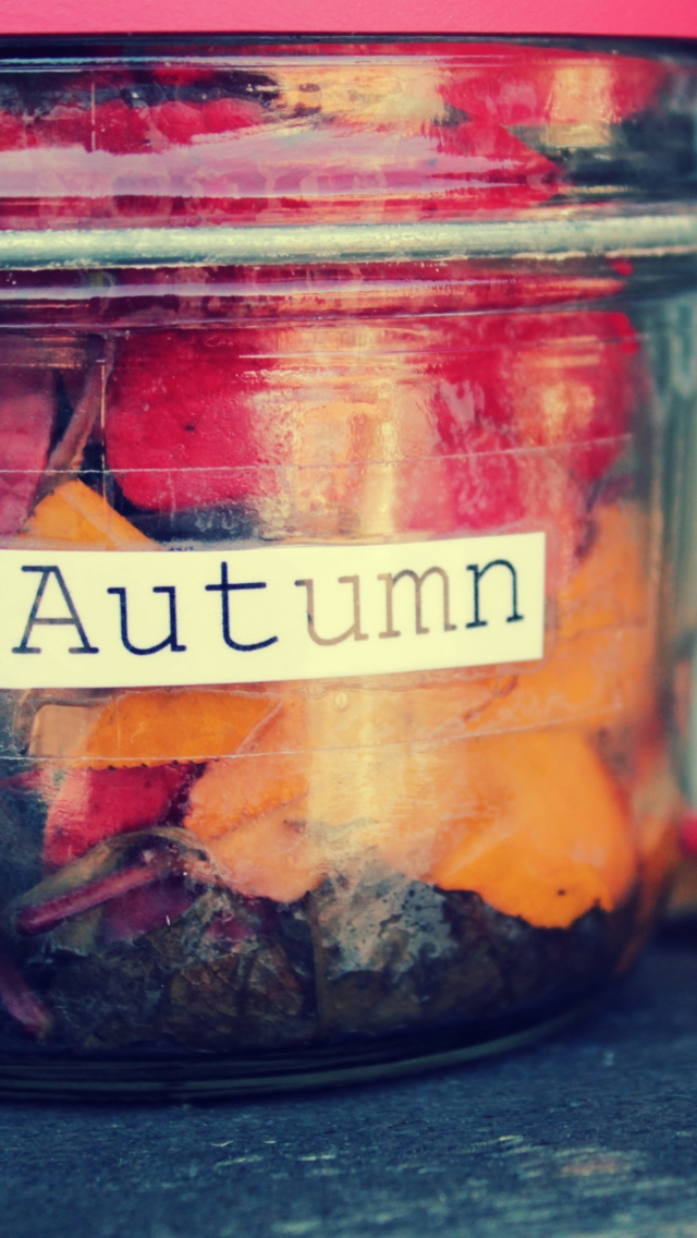 Das Autumn In Jar Wallpaper 640x1136