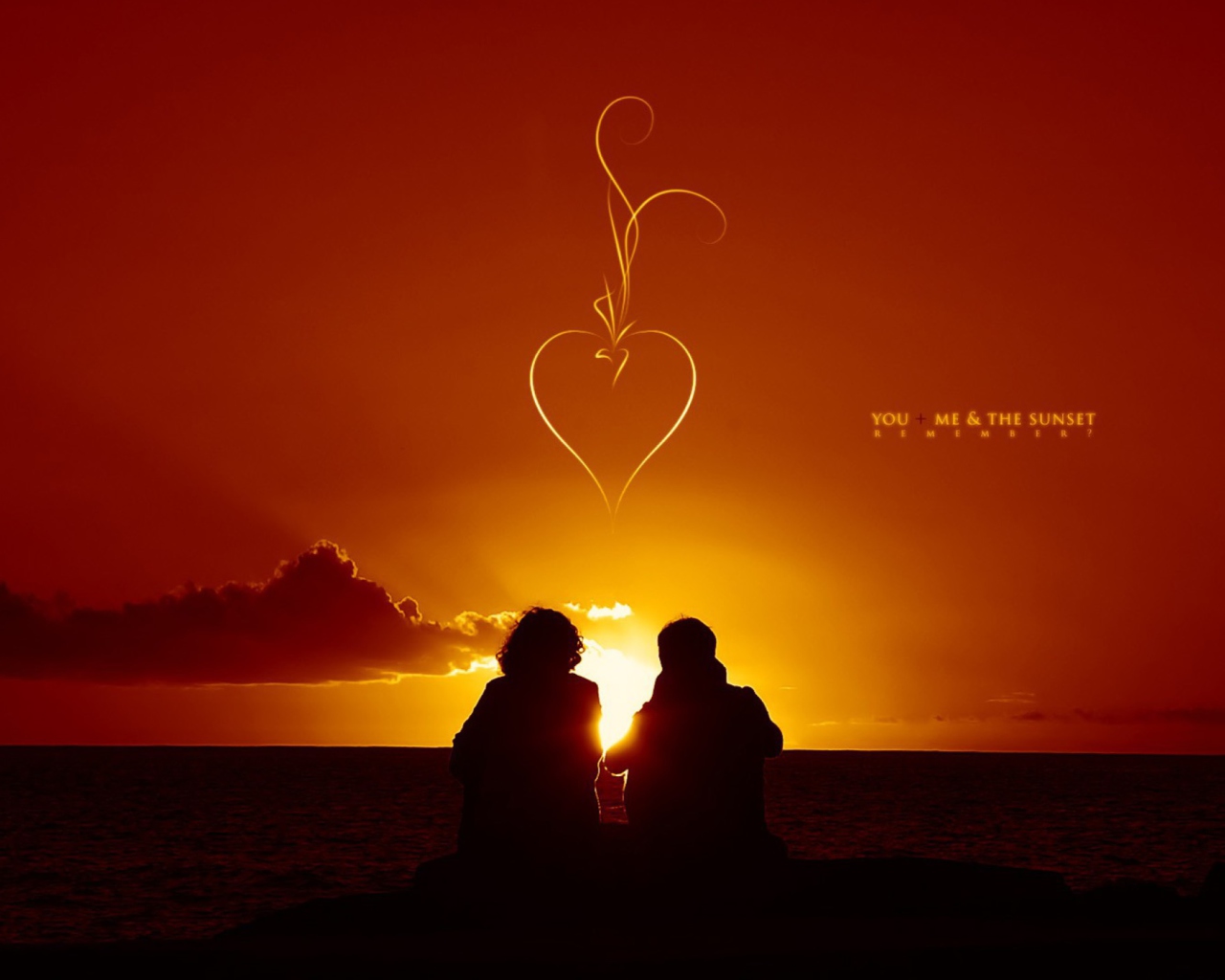 Sunset And Couples wallpaper 1280x1024
