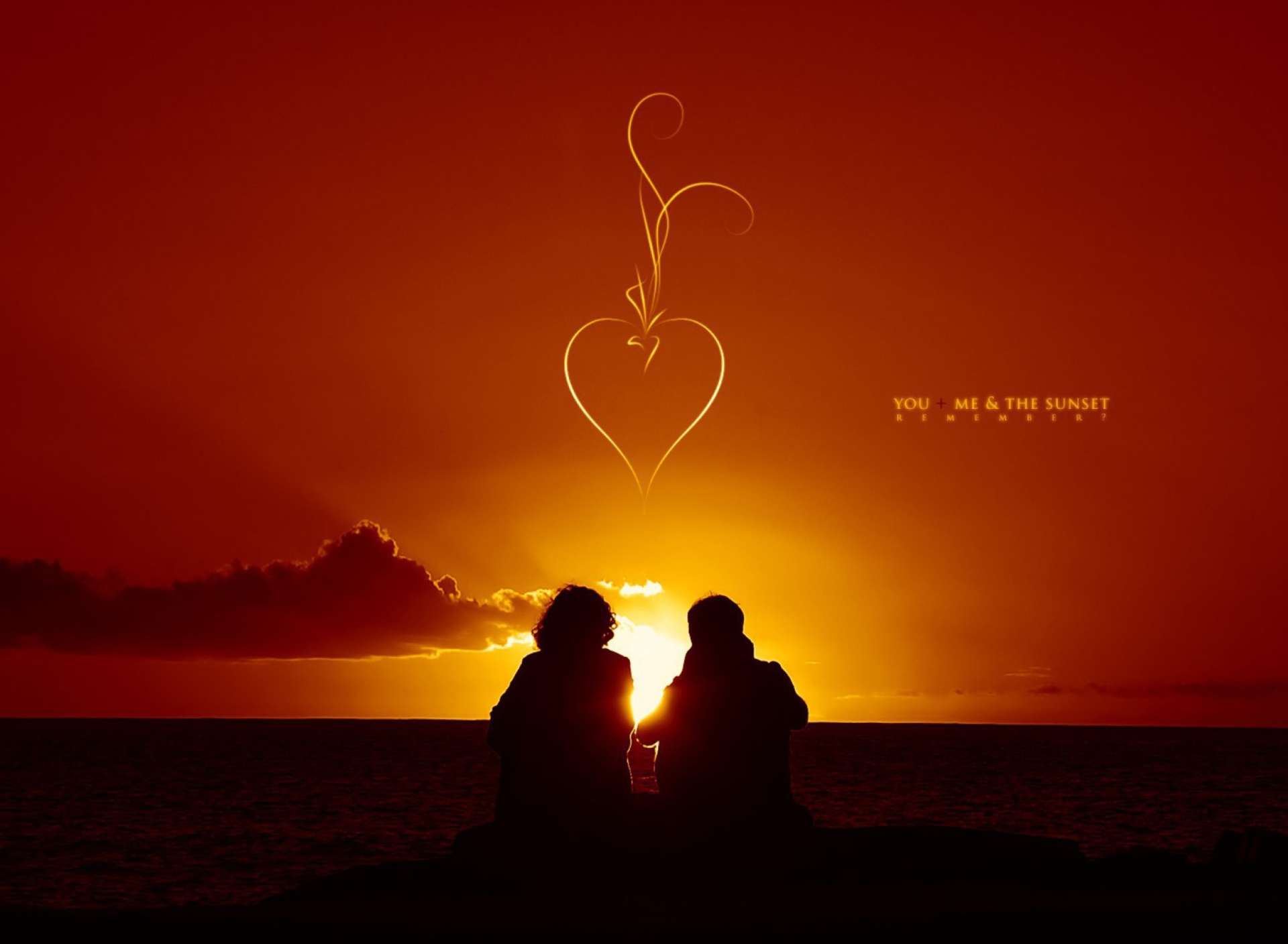 Das Sunset And Couples Wallpaper 1920x1408