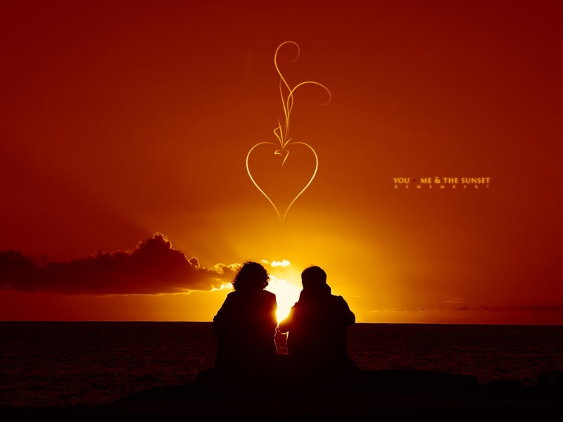 Das Sunset And Couples Wallpaper 800x600