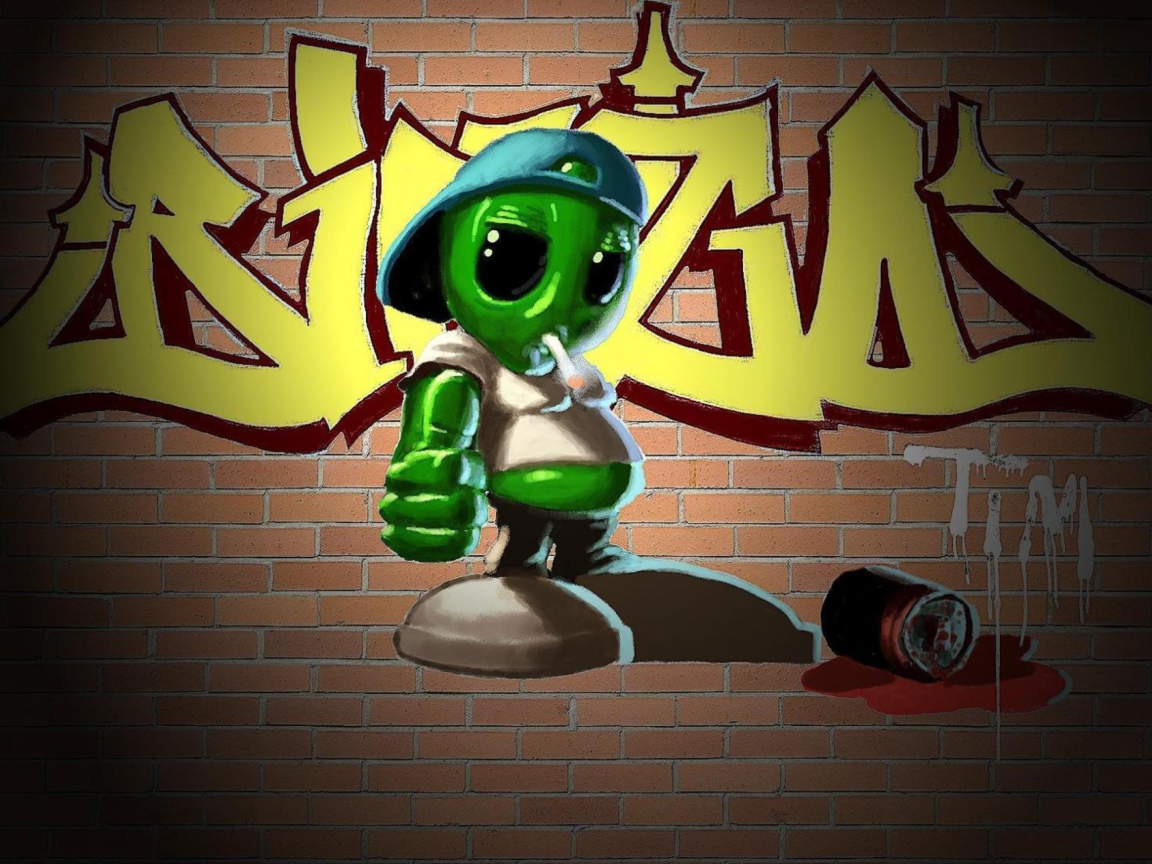 Alien Graffiti wallpaper 1152x864