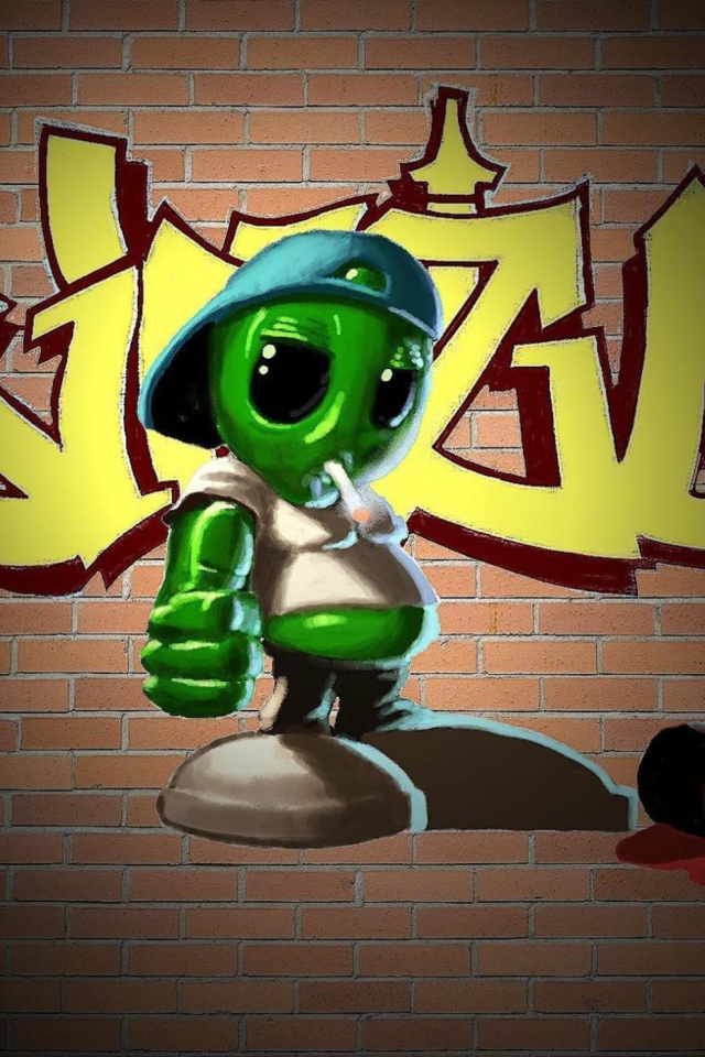 Обои Alien Graffiti 640x960