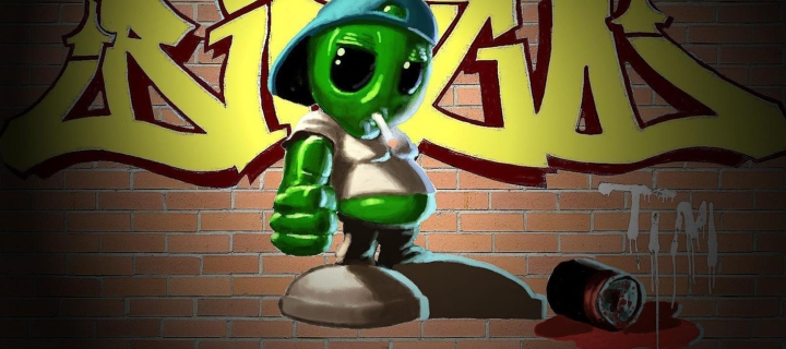 Screenshot №1 pro téma Alien Graffiti 720x320