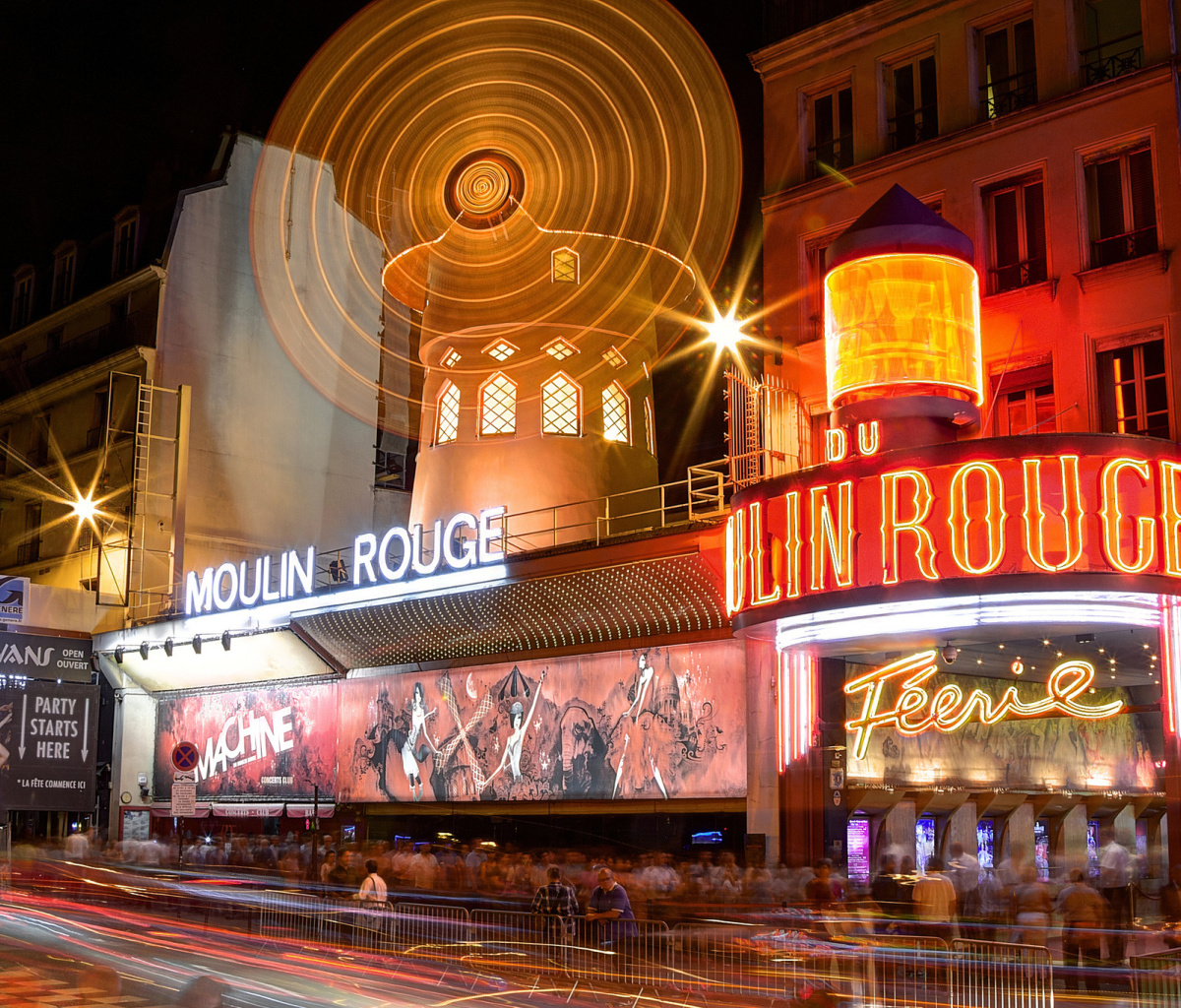 Fondo de pantalla Moulin Rouge cabaret in Paris 1200x1024