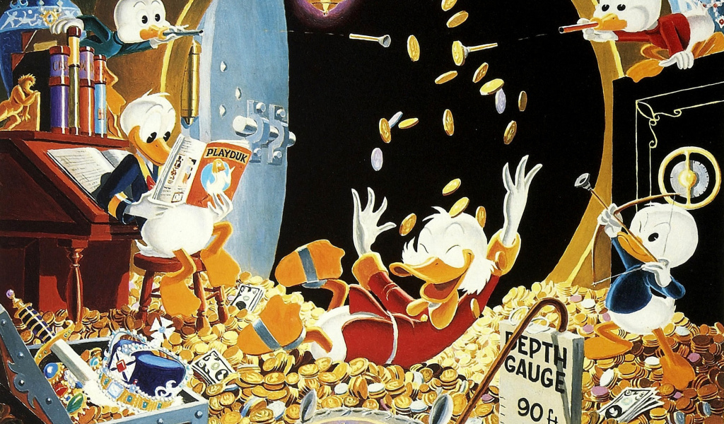 Обои DuckTales and Scrooge McDuck Money 1024x600