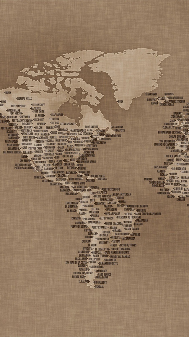 Обои World Map 640x1136